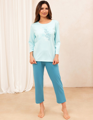 Piżama Regina 706 3/4 M-XL Z25/26 damska turkusowy