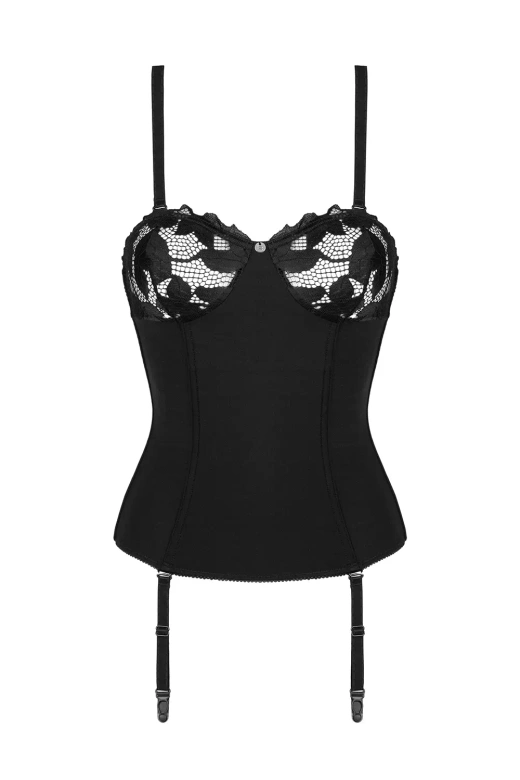 Zmysłowy gorset Editya z koronką pionowe fiszbiny
