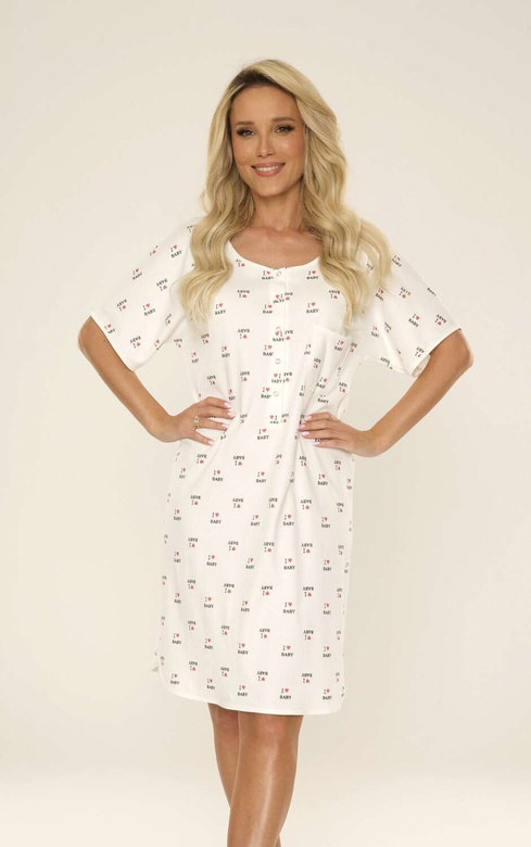 Koszula De Lafense 413 Mama kr/r K S-2XL granatowy-biały
