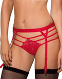 RÓŻA zmysłowy pas do pończoch CYRIA, red