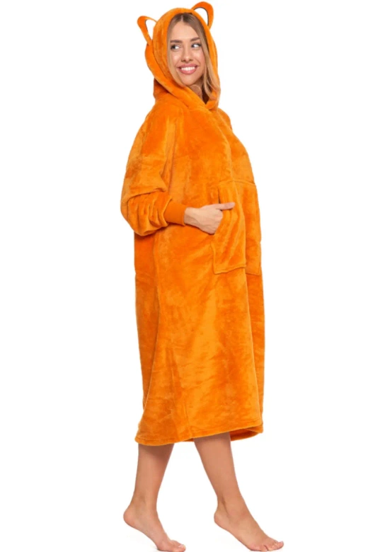 Ciepła kocobluza/poduszka 2w1 Tygrys PDD5600-007, pomarańcz