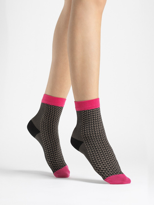 Skarpetki Fiore G 1118 Op-Art 40 den cappuccino