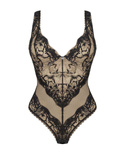 Seksowne body Olvidia Teddy z koronką, czarne