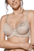 Miękki biustonosz z koronką MARILUZ soft, beżowy