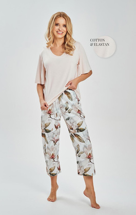 Piżama Taro 3535 Afrodyta 7/8 kr/r S-XL W26 beżowy