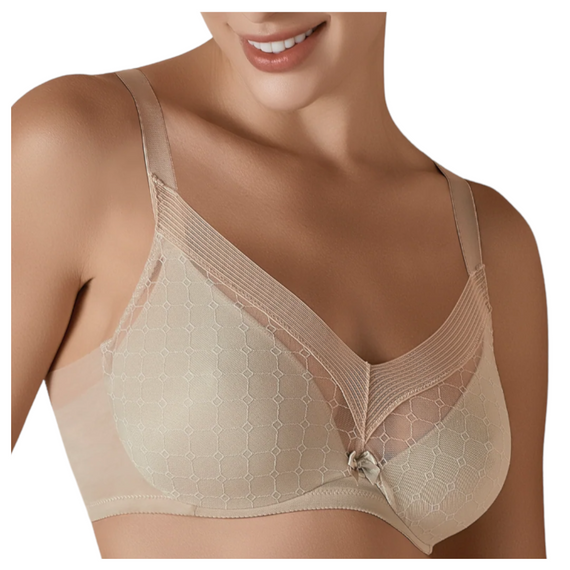 Miękki biustonosz na fiszbinach ROXANA, tierra-beż