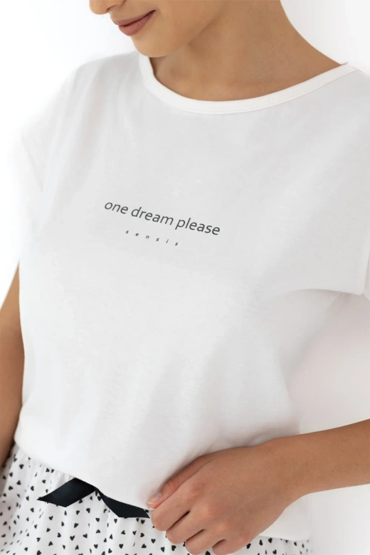 Krótka piżama 100% bawełna Aurora, jasny róż