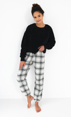 Piżama Sensis Meredith dł/r S-XL czarny-kratka