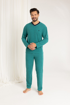 Piżama Regina 489 dł/r Frotte M-XL męska zielony