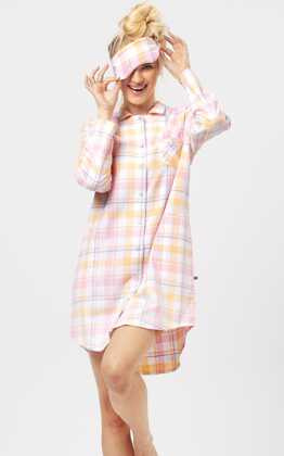 Koszula Key LND 486 B24 Flanela dł/r S-XL różowy pudrowy