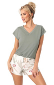 Piżama Donna Michelle Short kr/r S-2XL oliwkowy-ecru