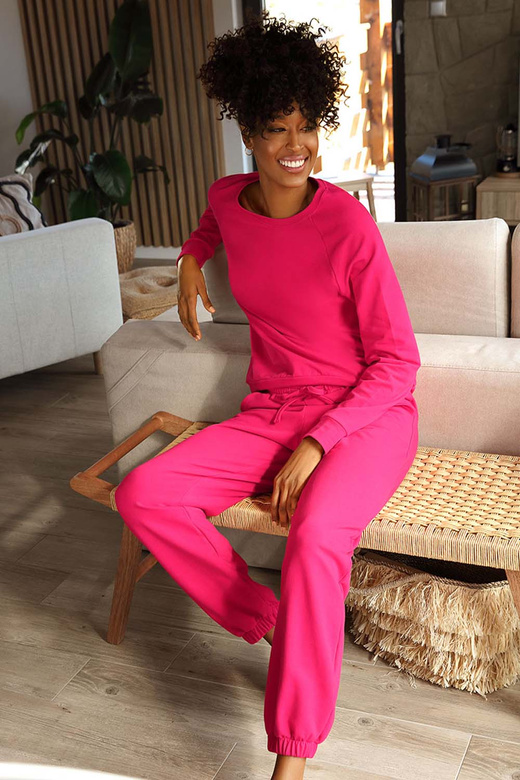 Modny komplet damski/dres ze ściągaczami Wenezja, malina