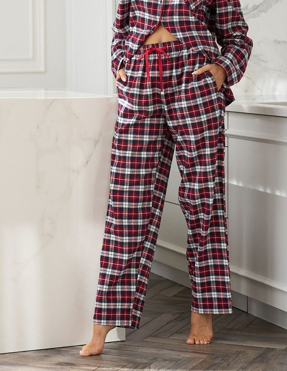 Spodnie piżamowe L&L 2477 Roxy S-XL damskie czerwony