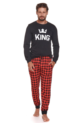 DOBRANOCKA 9761 bawełniana piżama męska KING, czarna