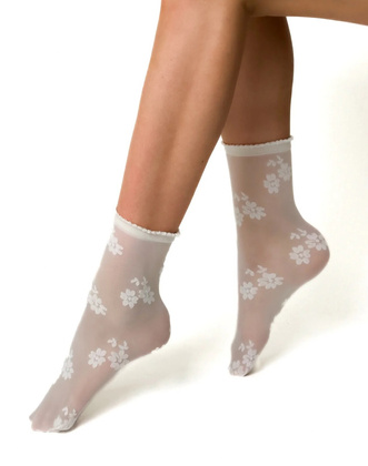 Skarpetki Veneziana Fiorella panna