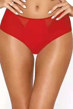 Figi z wysokim stanem ELLIE z mikrofibry, czerwone