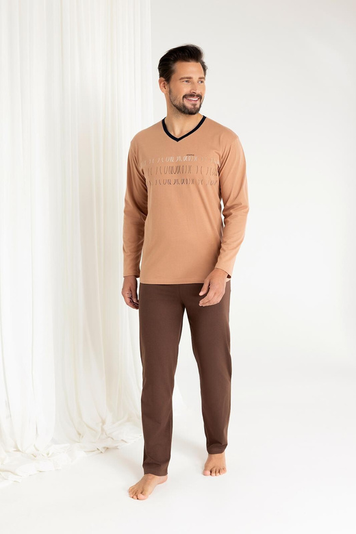 Piżama Regina 495 dł/r M-XL Z25/26 męska beżowy