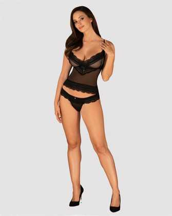 Komplet Obsessive Ivannes Top & Thong czarny