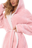 Szlafrok L&L 2417 Sara S-XL damski różowy pudrowy