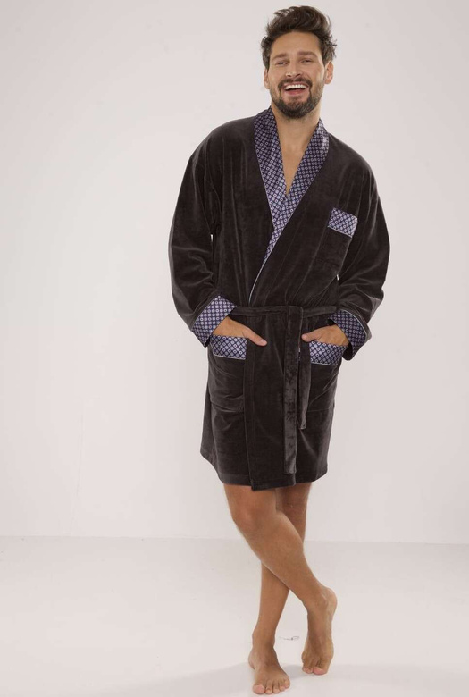 Szlafrok De Lafense 772 Bonjur krótki M-2XL męski jeans