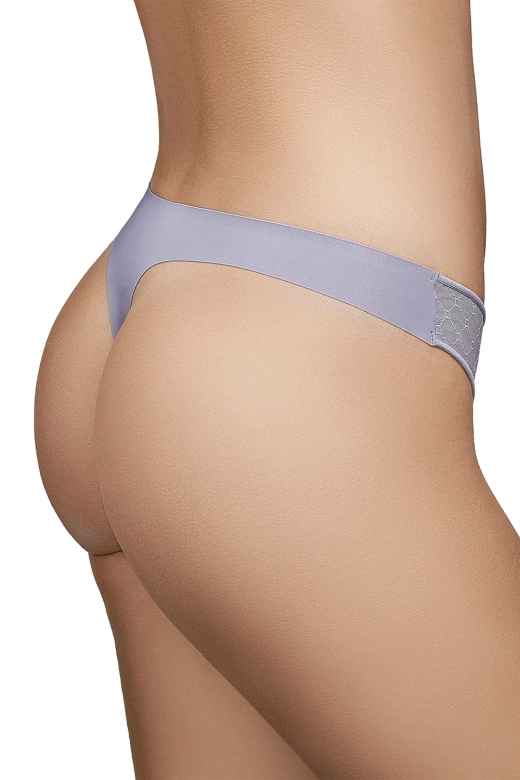 Cięte laserowo eleganckie stringi KATIA, gris-szary