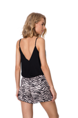 Krótka elegancka piżama z wiskozy AISHA, czarna
