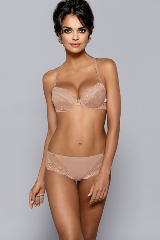 ZESTAW ADAMARI 2 części: Biustonosz push-up zapinany z przodu+stringi