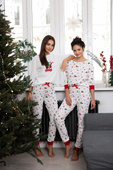 Piżama Sensis Samantha dł/r Christmas S-XL śmietankowy