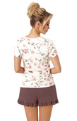 Piżama Donna Amaris Short kr/r S-2XL ecru-brązowy