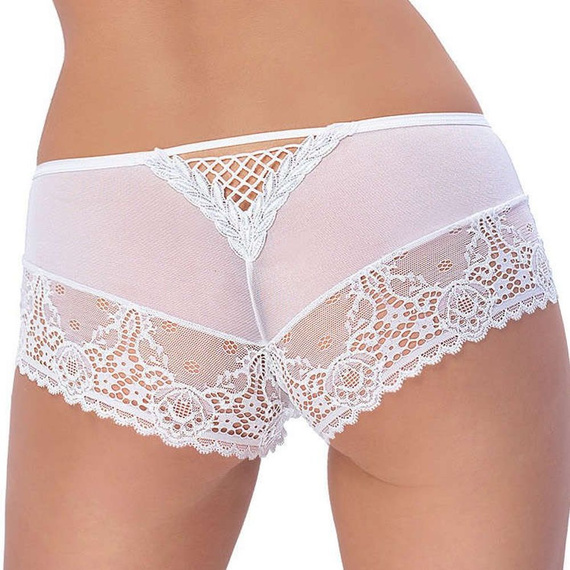 GENEZIS Szorty wykończone koronką, biel