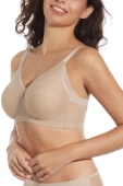 Gładki miękki biustonosz bez fiszbin BETTY, beżowy tierra