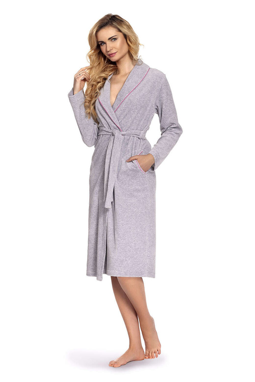 Szlafrok De Lafense 390 Lydie Welur 3XL-5XL damski niebieski