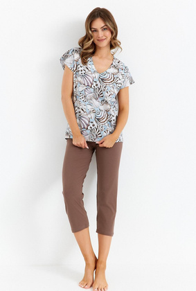 Piżama Cana 483 kr/r S-XL niebieski-czekoladowy