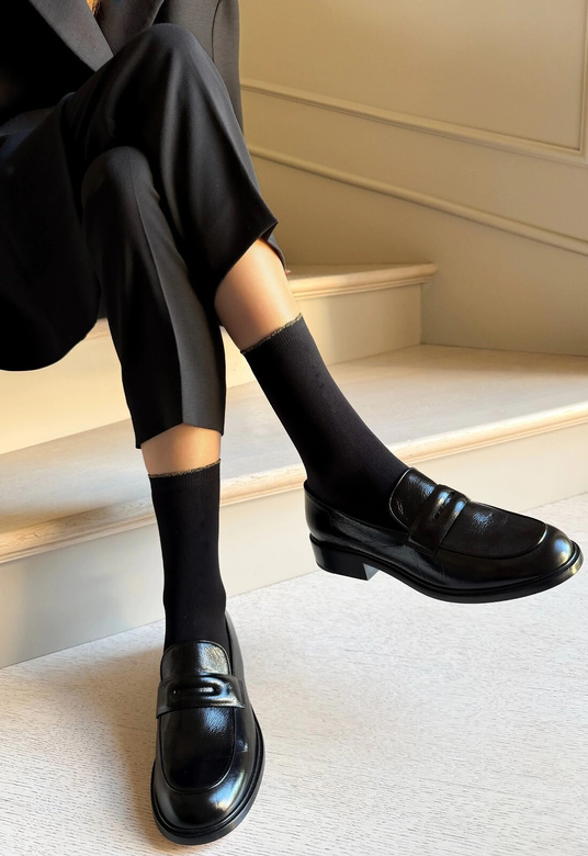 Skarpetki Veneziana Aurelia nero-nero