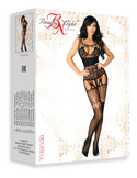 Yolanda kuszące bodystocking body siatka, czarne