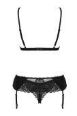 Koronkowy komplet MADERRIS SET 3-części, czarny