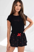 Piżama damska krótka WHIPSTER z wiskozy, czarna