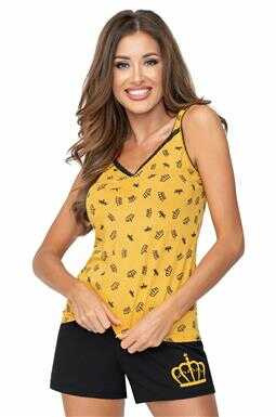 Donna Piżama damska Queen 1/2, mustard