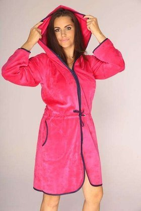 Szlafrok De Lafense 313 Desiree zamek S-2XL damski malinowy