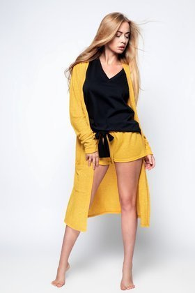Sensis kardigan typu homewear Milee, mustard