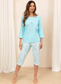 Piżama Regina 707 3/4 M-XL Z25/26 damska turkusowy