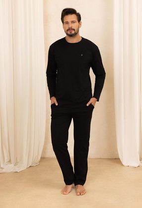 Piżama Regina 493 dł/r M-XL męska czarny