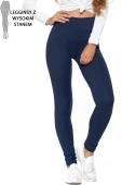 Klasyczne legginsy wysoki stan RDL1000-018, granatowe