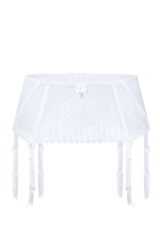 ANUK seksowny pas do pończoch koronka, biel