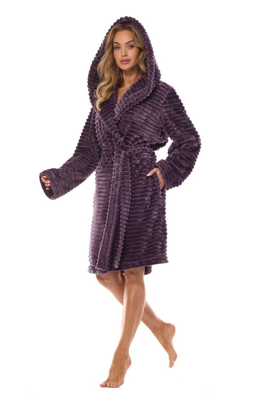 Szlafrok L&L 2416 Robin S-XL damski ametyst