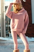 Modny komplet damski/dres ze legginsami OSEYE, pudrowy róż
