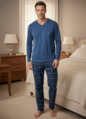 Piżama Cornette 122/210 Victor dł/r M-2XL męska granatowy