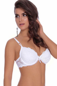 Biustonosz push-up CARMEN z koronki, biel
