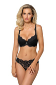 Biustonosz push-up NEWIA BLACK, koronka czerń