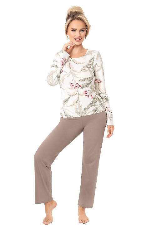 Piżama Donna Michelle Long dł/r M-2XL beżowy